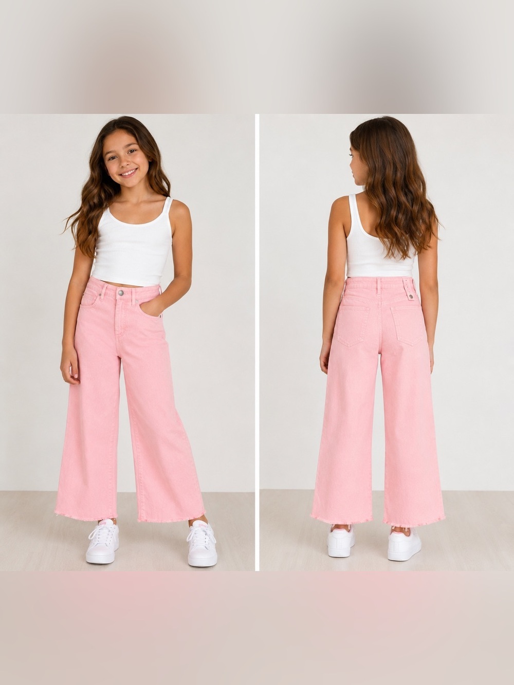 Vineyard Vines Girls Wide Leg Jeans – Size 12 – Pink – NWT